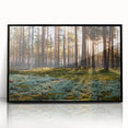 Large abstract wall art of a European Estonian scenery in muted earth tones on a framed acrylic.