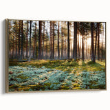 Framed canvas of a vintage-style Estonian landscape painting with a black and gold color scheme, ideal for bedroom wall art.