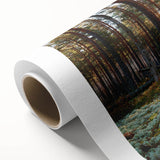 Art Deco style poster of a European cityscape in muted gray and blue tones, printed on rolled canvas.