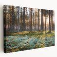 Estonian landscape on large stretched canvas with serene blue and green tones, suitable for kitchen wall art.