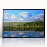 Large abstract wall art of a European Finnish landscape in muted earth tones on a framed acrylic.