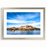 Extra large abstract art print depicting a textured Corsican landscape in muted earth tones, framed in silver.