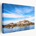 Large art depicting a serene Corsican landscape with lush greenery on stretched canvas, ideal for kitchen wall art.