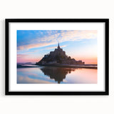 Extra large textured abstract art print of colorful European scenery on a black framed canvas, ideal for living room decor.