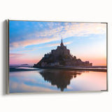 Framed canvas depicting a vintage-style landscape painting of a French scenery in vibrant colors.