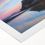 Art deco poster of a vintage French scenery in muted earth tones on rolled canvas, suitable for dining room wall art.