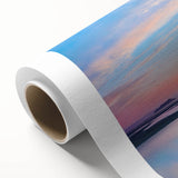 Art deco style poster of a serene French landscape in soft pastel shades, printed on rolled canvas.