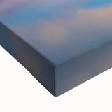 Black and white landscape art painting of a French scenery on stretched canvas, ideal for bedroom wall art.