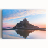 Black and white photo of a scenic French village on stretched canvas, ideal for kitchen wall art.