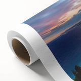 Art Deco poster of Nice, France scenery on rolled canvas, with pastel blue and pink tones, ideal for nursery wall art.