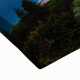 Large art of a black and white landscape painting of Nice, France on stretched canvas, suitable for bedroom wall decor.