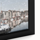 Black wall art featuring a textured close-up of a Normandy, France scenery on framed canvas, with vibrant colors.