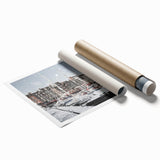 Extra large rolled print of Normandy scenery with vibrant floral elements in soft pastel shades.