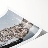 Extra large wall art featuring line art flowers in muted earth tones on a rolled canvas, ideal for large living room decor.