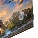 Large abstract wall art of Paris scenery in muted gray tones on acrylic glass, suitable for dining room ambiance.