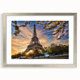 Extra large abstract art print of a textured Paris scene in muted colors, framed in silver, ideal for living room decor.