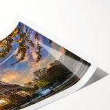 Extra large wall art featuring line art flowers in black on a white background, rolled print format.