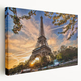 Large canvas print of Paris scenery with soft pastel colors, ideal for kitchen wall art.