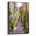 Black and white landscape art painting of Provence on framed canvas, ideal for bedroom wall decor.