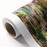 Art Deco poster depicting the Provence landscape in soft hues on rolled canvas, ideal for nursery wall art.