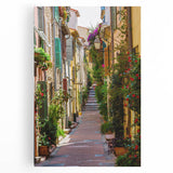 Black and white image of Provence scenery on stretched canvas, ideal for kitchen wall art or bedroom ambiance.