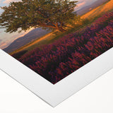 Art deco poster of a South France scenery in muted earth tones on rolled canvas, suitable for dining room decor.