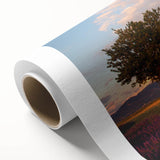 Art Deco poster of a serene South France landscape in pastel shades on rolled canvas, ideal for nursery wall art.