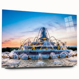 Large abstract art print of the Versailles scenery in muted earth tones on acrylic glass.