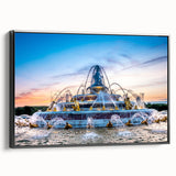 Black and white framed canvas of Versailles landscape, ideal for bedroom wall art with a vintage poster style.