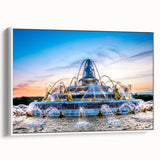 Vintage poster art of Versailles with colorful imagery on an extra large framed canvas, ideal for living room decor.