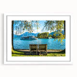 Textured abstract art print of Bavarian scenery in muted earth tones on a framed canvas, suitable for bedroom art.