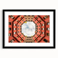Abstract art print of Berlin scenery in vibrant colors on a large framed canvas, suitable for living room decor.