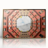 Art Deco poster of Berlin skyline in gold and black tones, acrylic framed, suitable for modern art wall decor.