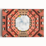 Black and white photograph of Berlin skyline on stretched canvas, suited for kitchen wall art or bedroom decor.