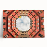 Black and white large art of Berlin cityscape on stretched canvas, suitable for kitchen wall art.