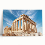 Black and white stretched canvas of Athens cityscape, ideal for kitchen wall art.