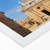 Art deco poster of Crete scenery in pastel shades on rolled canvas, ideal for dining room wall art.