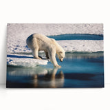 Black and white photograph of a Greenlandic landscape on stretched canvas, ideal for kitchen wall art.