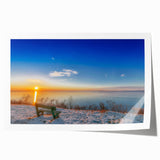 Extra large rolled print of a European landscape with vibrant green and floral elements, ideal for dining room wall art.