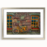 Abstract art print of an Irish landscape in muted green and blue tones on a textured, extra large canvas.