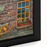 Extra large framed canvas featuring a textured, colorful depiction of an Irish landscape, ideal for living room decor.