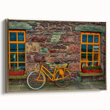 Framed canvas of a vintage-style Irish landscape in muted greens and blacks, ideal for bedroom wall art.