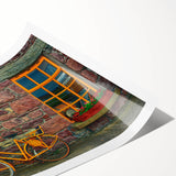 Extra large wall art featuring line art flowers in Ireland, displayed on a rolled print, ideal for large living room decor.