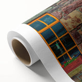 Art deco poster of a serene Irish landscape in pastel shades on rolled canvas, ideal for nursery wall art.