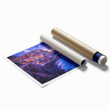 Extra large rolled print of Cinque Terre with vibrant coastal hues, ideal for classy bathroom wall art.