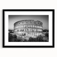 Abstract art print of the Colosseum in vibrant colors on a large textured canvas, suited for living room decor.
