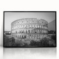 Large abstract wall art of the Colosseum in muted earth tones on a framed acrylic, suitable for modern living room decor.