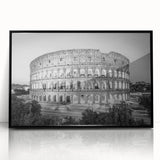 Large abstract wall art of the Colosseum in muted earth tones on a framed acrylic, suitable for modern living room decor.