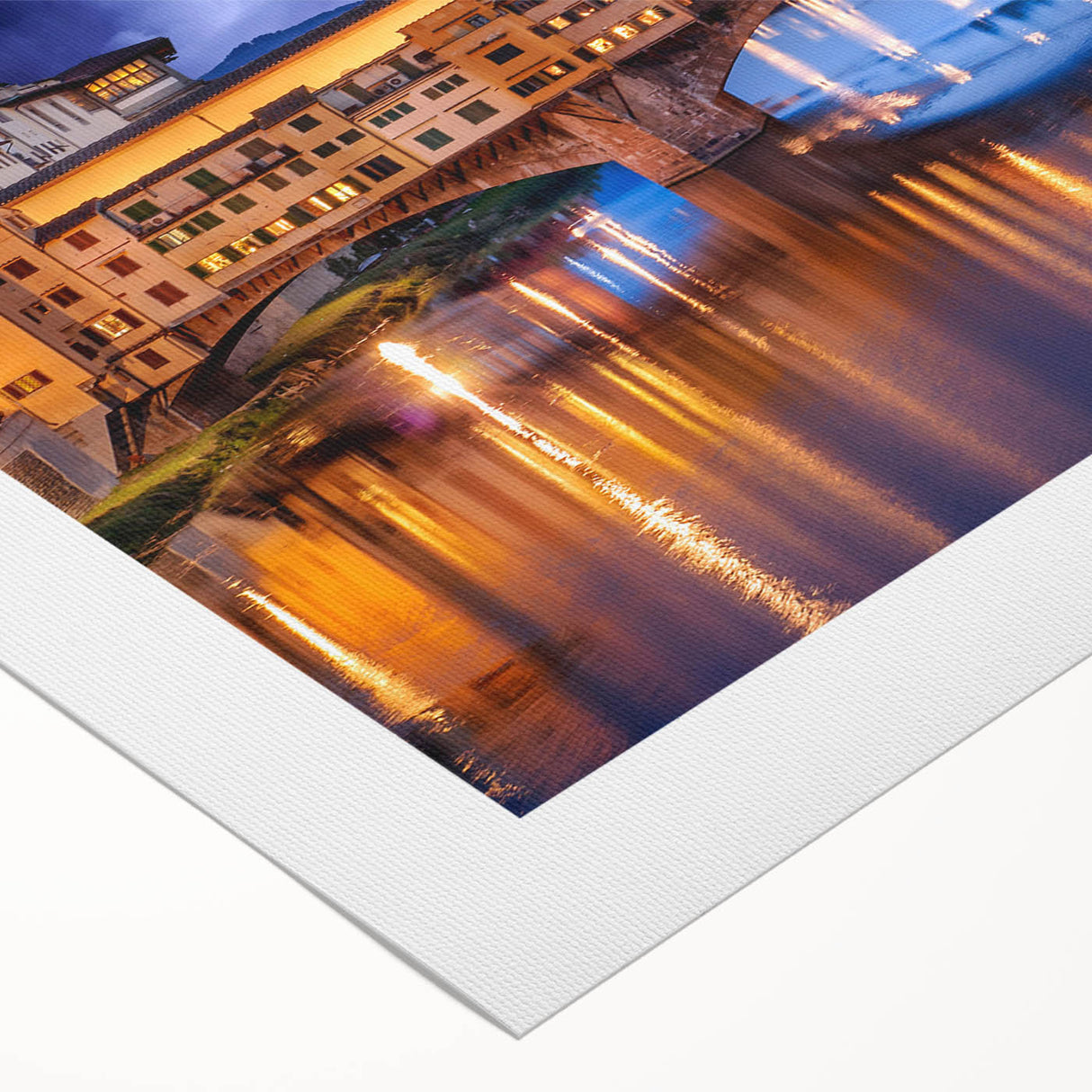Art deco poster featuring Florence scenery in muted tones on rolled canvas, suitable for dining room wall art.