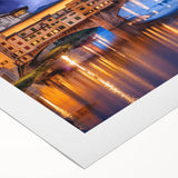 Art deco poster featuring Florence scenery in muted tones on rolled canvas, suitable for dining room wall art.